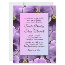 Invitación a la boda púrpura de pansy