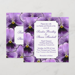 Invitación a la boda púrpura de pansy