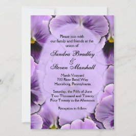 Invitación a la boda púrpura de pansy