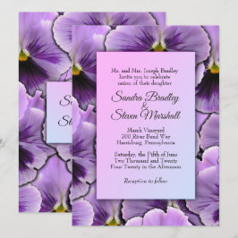 Invitación a la boda púrpura de pansy