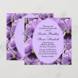 Invitación a la boda púrpura de pansy