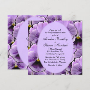 Invitación a la boda púrpura de pansy