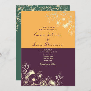 Invitación a la boda púrpura de Plum
