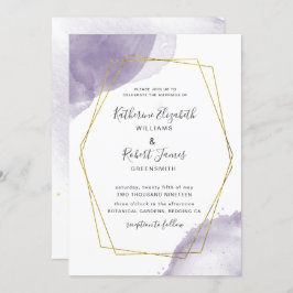 Invitación a la Boda Púrpura Dusty Gold Elegant