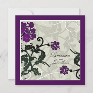 Invitación a la boda Púrpura Floral Floral Floral 