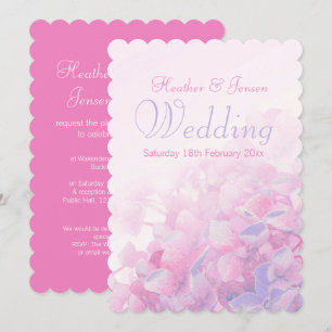 Invitación a la boda púrpura floral Hydrangea