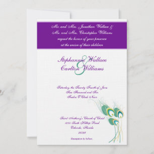 Invitación a la boda púrpura moderna