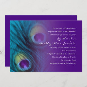 Invitación a la boda púrpura por la fantasía del p