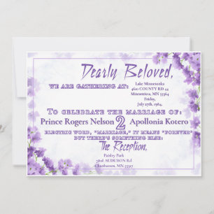 Invitación a la boda púrpura - "Querida Dearly"