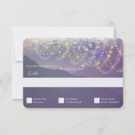 Invitación a la boda púrpura violeta de las luces