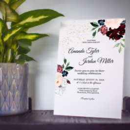 Invitación a la boda Purpurina de la celebración d