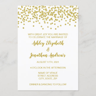 Invitación a la boda Purpurina de oro