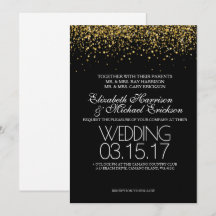 Invitación a la boda Purpurina de oro