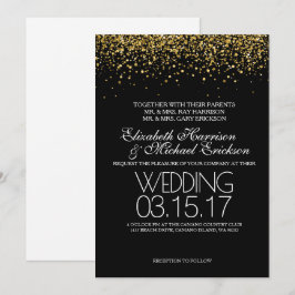 Invitación a la boda Purpurina de oro