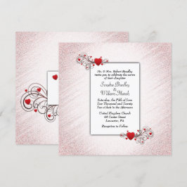 Invitación a la boda Purpurina de San Valentín