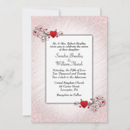 Invitación a la boda Purpurina de San Valentín