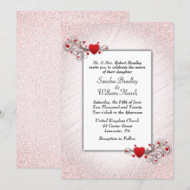 Invitación a la boda Purpurina de San Valentín