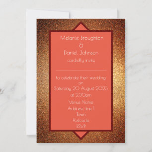 Invitación a la boda Purpurinoso de moda Art Decó 