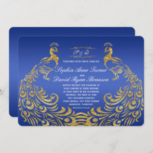 Invitación a la Boda Real Azul de Oro