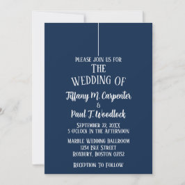 Invitación a la boda real con clase azul