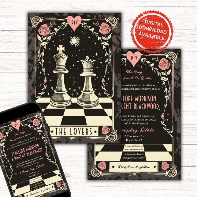 Invitación a la boda real de ajedrez (Subido por el creador)