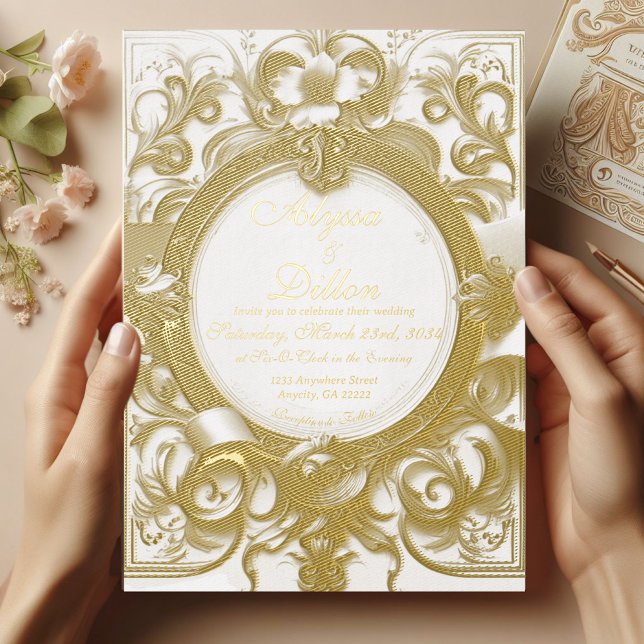 Invitación a la boda real de oro (Subido por el creador)