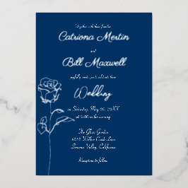 Invitación a la boda real de Relieve metalizado pl
