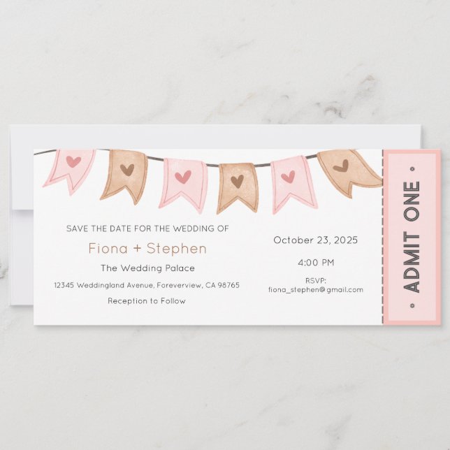 Invitación a la boda, recepción de la ceremonia de (Anverso)