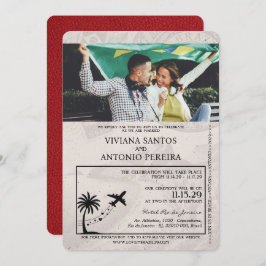 Invitación a la boda Red Brasil Passport