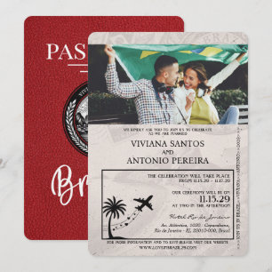 Invitación a la boda Red Brasil Passport