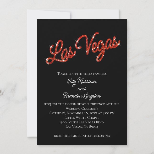 Invitación a la boda Red Las Vegas (Anverso)