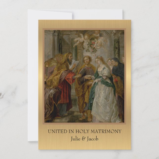 Invitación a la boda religiosa católica tradiciona (Anverso)