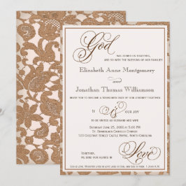 Invitación a la boda religiosa de Lace de Otoño