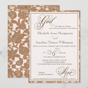 Invitación a la boda religiosa de Lace de Otoño