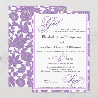 Invitación a la boda religiosa de Lavender Lace