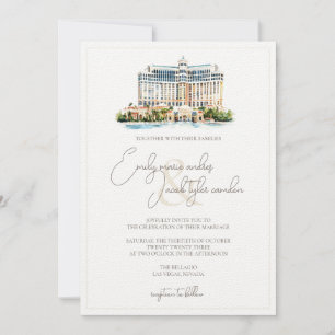 Invitación a la boda - Resort en acuarela
