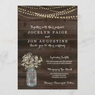 Invitación a la boda   Respiración del bebé rústic