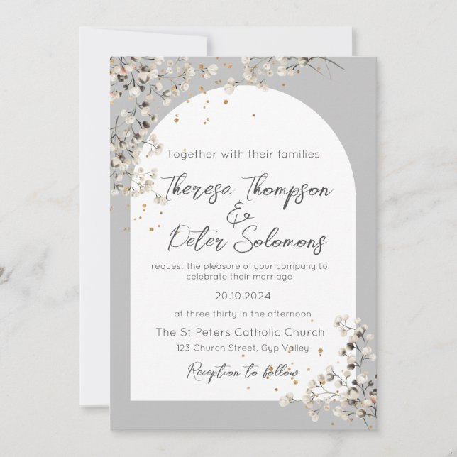 Invitación a la boda respiratoria del bebé (Anverso)