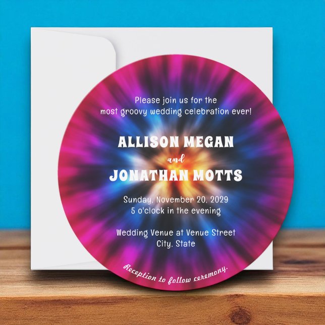 Invitación a la boda retro de los años 70 de Tie D (Subido por el creador)