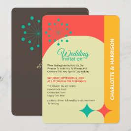 Invitación a la boda retro de mediados de siglo