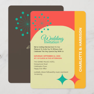 Invitación a la boda retro de mediados de siglo