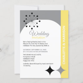 Invitación a la boda retro-moderna de mediados del