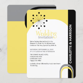 Invitación a la boda retro-moderna de mediados del