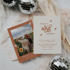 Invitación a la boda retro, Terracotta Boho