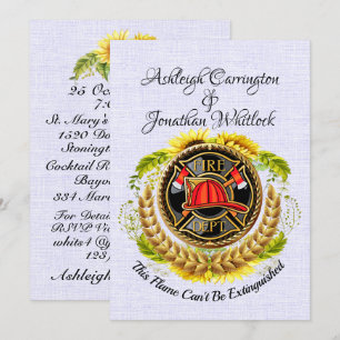 Invitación a la boda revisada del bombero