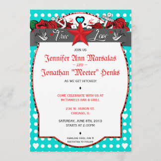 Invitación a la boda Rockabilly Dot Tattoo