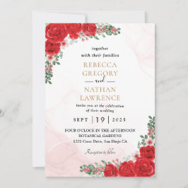 Invitación a la boda roja