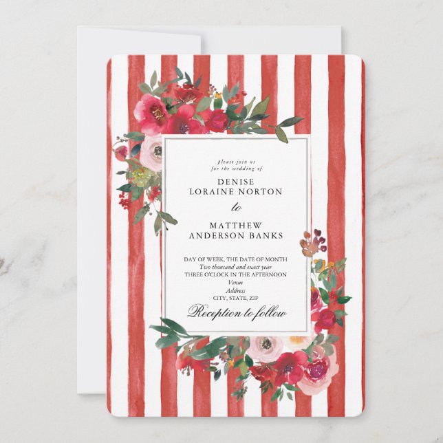 Invitación a la boda roja de Poinciana (Anverso)