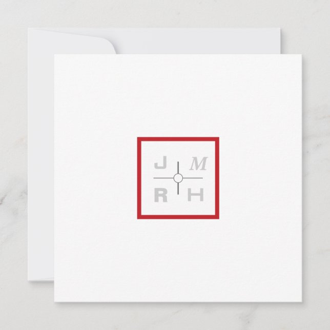 Invitación a la boda roja en la red moderna (Anverso)