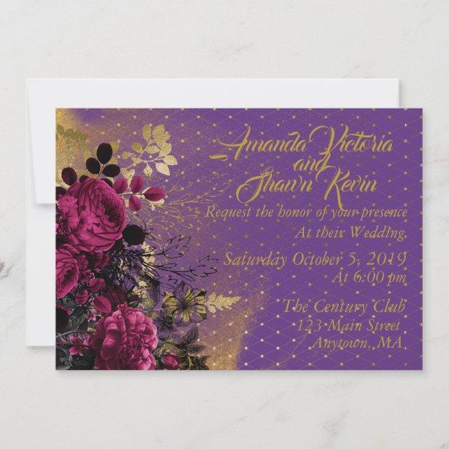 Invitación a la boda romántica (Anverso)